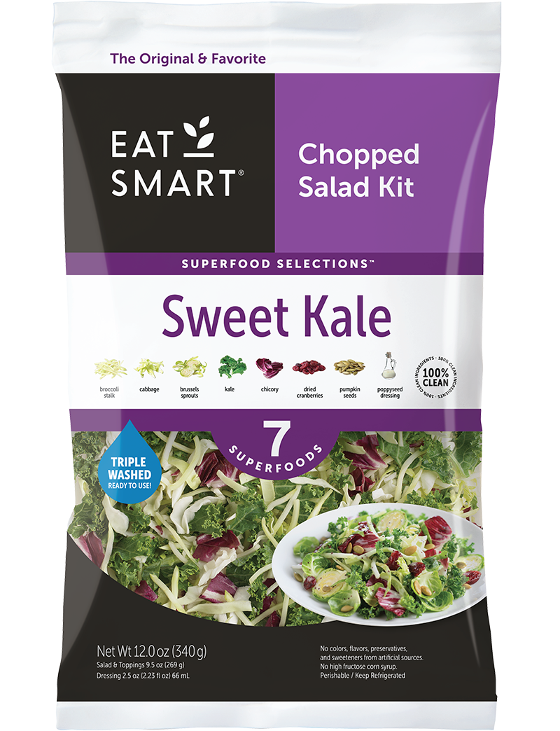 Eat Smart Chopped Sweet Kale Salad Kit 12 oz, Salad Mixes